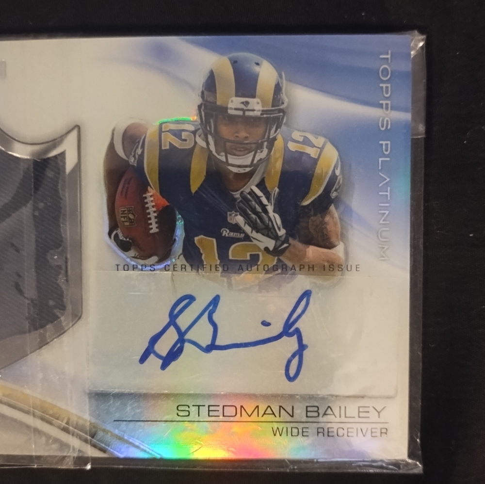 Stedman Bailey 2013 Topps RAMS RC Rookie Platinum Autograph Refractor Patch Card - Picture 4 of 5